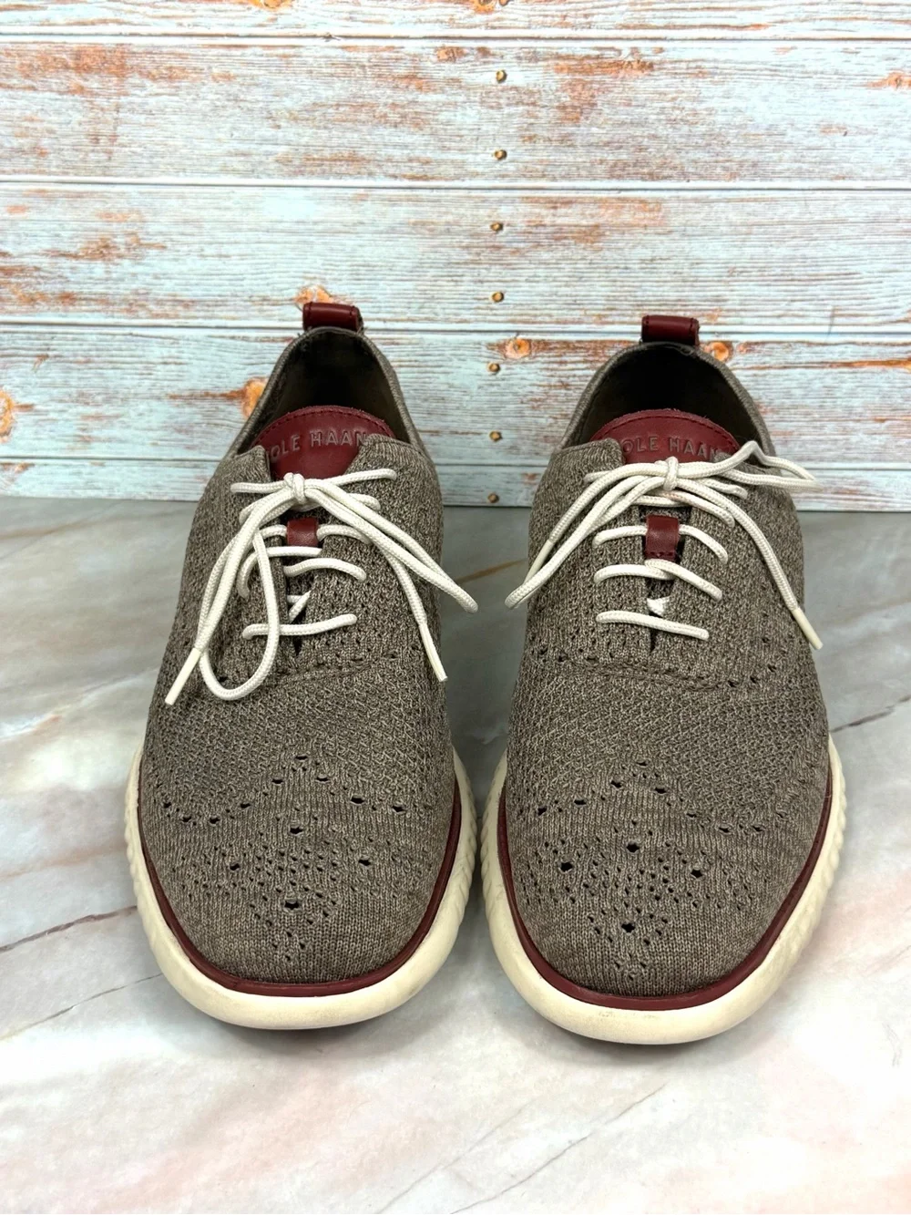Cole Haan 2.ZeroGrand Stitchlite Wingtip Oxfords in Brown Knit